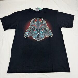 Karani-Art Black T-Shirt with Vibrant Darth Vader Design